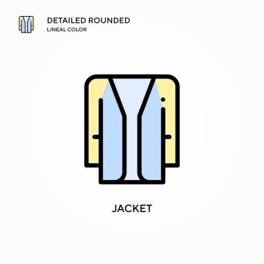 Ceket vektör simgesi. Modern vektör illüstrasyon kavramları. Düzenlemesi ve kişiselleştirmesi kolay.