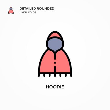 Kapüşonlu vektör ikonu. Modern vektör illüstrasyon kavramları. Düzenlemesi ve kişiselleştirmesi kolay.