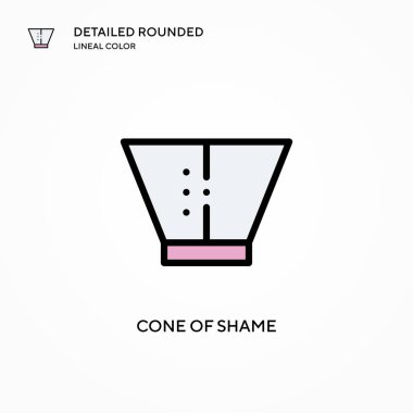 Utanç vektör simgesi konisi. Modern vektör illüstrasyon kavramları. Düzenlemesi ve kişiselleştirmesi kolay.