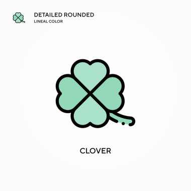 Yonca vektör simgesi. Modern vektör illüstrasyon kavramları. Düzenlemesi ve kişiselleştirmesi kolay.