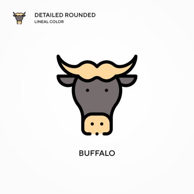 Buffalo vektör ikonu. Modern vektör illüstrasyon kavramları. Düzenlemesi ve kişiselleştirmesi kolay.