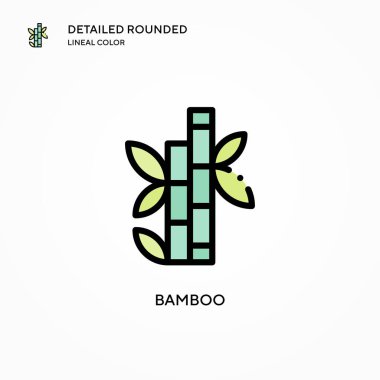 Bambu vektör simgesi. Modern vektör illüstrasyon kavramları. Düzenlemesi ve kişiselleştirmesi kolay.