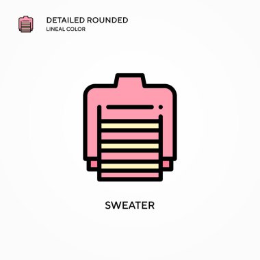 Süveter vektör simgesi. Modern vektör illüstrasyon kavramları. Düzenlemesi ve kişiselleştirmesi kolay.