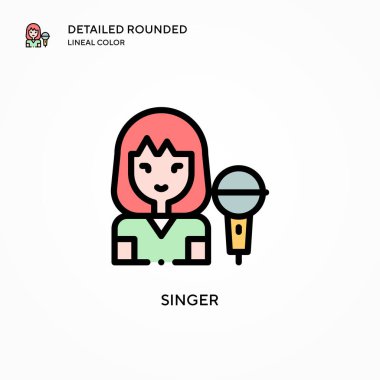 Singer vektör simgesi. Modern vektör illüstrasyon kavramları. Düzenlemesi ve kişiselleştirmesi kolay.