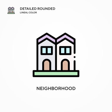 Komşu vektör simgesi. Modern vektör illüstrasyon kavramları. Düzenlemesi ve kişiselleştirmesi kolay.