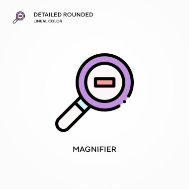 Büyüteç vektör simgesi. Modern vektör illüstrasyon kavramları. Düzenlemesi ve kişiselleştirmesi kolay.