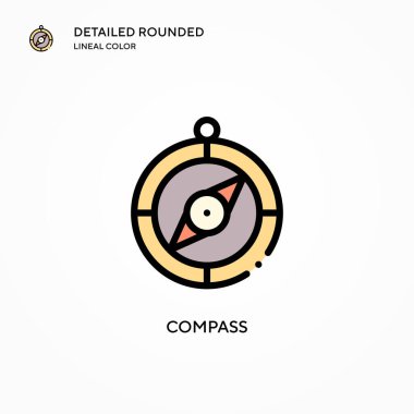 Pusula vektör simgesi. Modern vektör illüstrasyon kavramları. Düzenlemesi ve kişiselleştirmesi kolay.