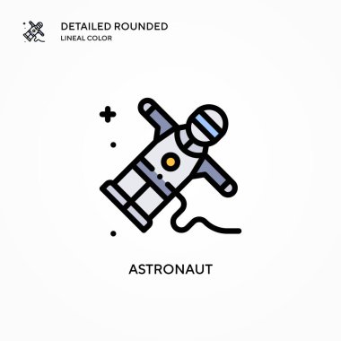 Astronot vektör simgesi. Modern vektör illüstrasyon kavramları. Düzenlemesi ve kişiselleştirmesi kolay.
