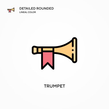 Trompet vektör simgesi. Modern vektör illüstrasyon kavramları. Düzenlemesi ve kişiselleştirmesi kolay.