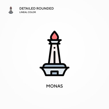 Monas vektör simgesi. Modern vektör illüstrasyon kavramları. Düzenlemesi ve kişiselleştirmesi kolay.