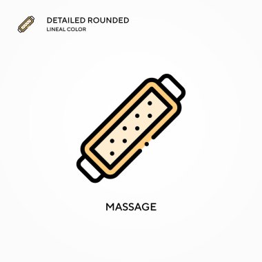 Masaj vektör simgesi. Modern vektör illüstrasyon kavramları. Düzenlemesi ve kişiselleştirmesi kolay.