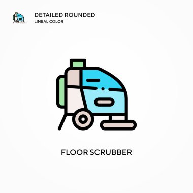 Yer temizleme vektör simgesi. Modern vektör illüstrasyon kavramları. Düzenlemesi ve kişiselleştirmesi kolay.