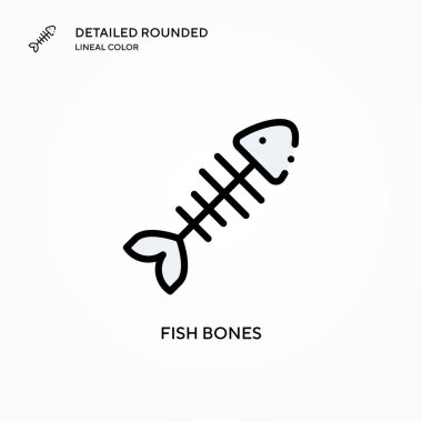 Balık kemiği vektör simgesi. Modern vektör illüstrasyon kavramları. Düzenlemesi ve kişiselleştirmesi kolay.
