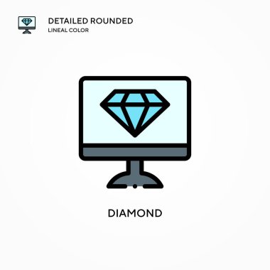 Elmas vektör simgesi. Modern vektör illüstrasyon kavramları. Düzenlemesi ve kişiselleştirmesi kolay.
