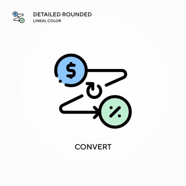 Vektör simgesini dönüştür. Modern vektör illüstrasyon kavramları. Düzenlemesi ve kişiselleştirmesi kolay.