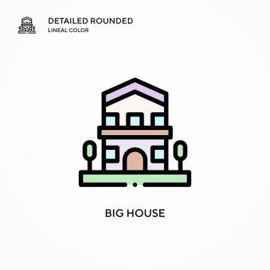 Büyük ev vektör simgesi. Modern vektör illüstrasyon kavramları. Düzenlemesi ve kişiselleştirmesi kolay.