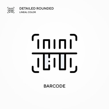 Barkod vektör simgesi. Modern vektör illüstrasyon kavramları. Düzenlemesi ve kişiselleştirmesi kolay.
