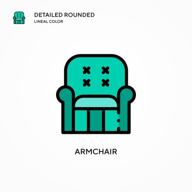 Koltuk vektör simgesi. Modern vektör illüstrasyon kavramları. Düzenlemesi ve kişiselleştirmesi kolay.