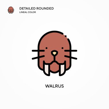 Deniz aygırı vektör simgesi. Modern vektör illüstrasyon kavramları. Düzenlemesi ve kişiselleştirmesi kolay.