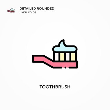 Diş fırçası vektör simgesi. Modern vektör illüstrasyon kavramları. Düzenlemesi ve kişiselleştirmesi kolay.