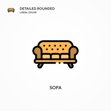 Koltuk vektör simgesi. Modern vektör illüstrasyon kavramları. Düzenlemesi ve kişiselleştirmesi kolay.