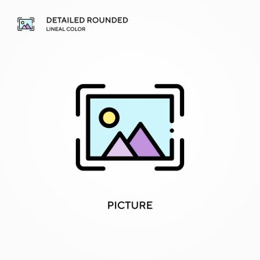 Resim vektör simgesi. Modern vektör illüstrasyon kavramları. Düzenlemesi ve kişiselleştirmesi kolay.