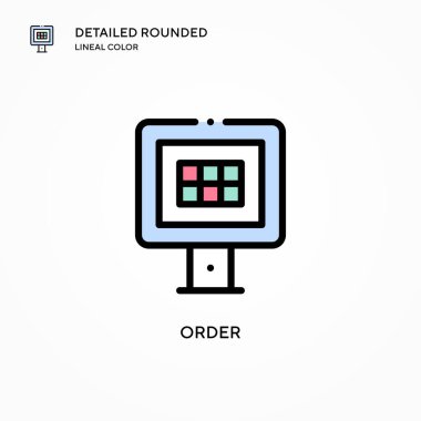 Vektör simgesi sipariş et. Modern vektör illüstrasyon kavramları. Düzenlemesi ve kişiselleştirmesi kolay.