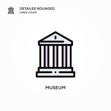 Müze vektör simgesi. Modern vektör illüstrasyon kavramları. Düzenlemesi ve kişiselleştirmesi kolay.