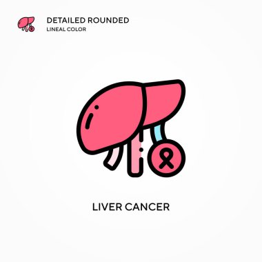 Karaciğer kanseri vektör simgesi. Modern vektör illüstrasyon kavramları. Düzenlemesi ve kişiselleştirmesi kolay.