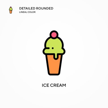 Dondurma vektör simgesi. Modern vektör illüstrasyon kavramları. Düzenlemesi ve kişiselleştirmesi kolay.
