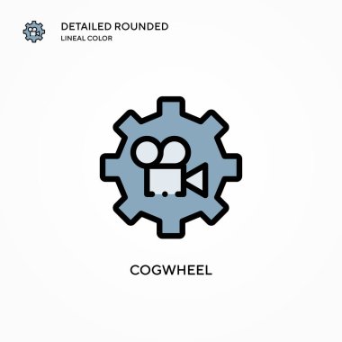 Çarklı vektör simgesi. Modern vektör illüstrasyon kavramları. Düzenlemesi ve kişiselleştirmesi kolay.