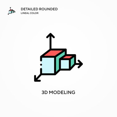 3d model vektör simgesi. Modern vektör illüstrasyon kavramları. Düzenlemesi ve kişiselleştirmesi kolay.