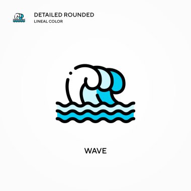 Dalga vektör simgesi. Modern vektör illüstrasyon kavramları. Düzenlemesi ve kişiselleştirmesi kolay.