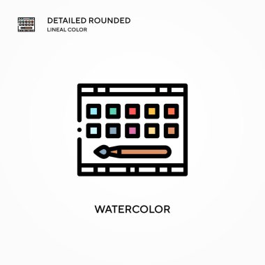 Suluboya vektör simgesi. Modern vektör illüstrasyon kavramları. Düzenlemesi ve kişiselleştirmesi kolay.