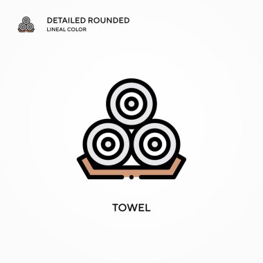 Havlu vektör simgesi. Modern vektör illüstrasyon kavramları. Düzenlemesi ve kişiselleştirmesi kolay.