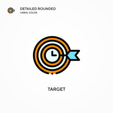 Hedef vektör simgesi. Modern vektör illüstrasyon kavramları. Düzenlemesi ve kişiselleştirmesi kolay.