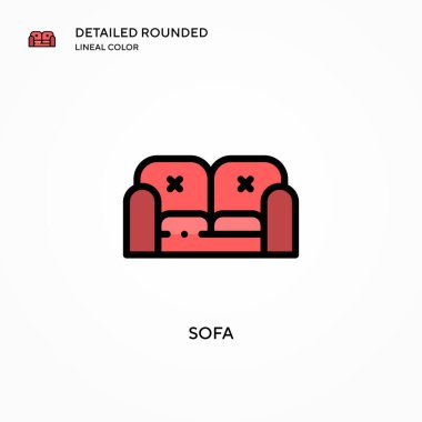 Koltuk vektör simgesi. Modern vektör illüstrasyon kavramları. Düzenlemesi ve kişiselleştirmesi kolay.