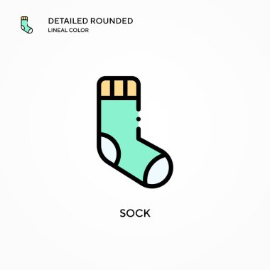 Sock vektör simgesi. Modern vektör illüstrasyon kavramları. Düzenlemesi ve kişiselleştirmesi kolay.