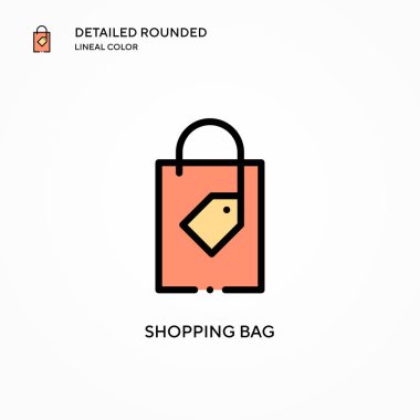 Alışveriş poşeti vektör simgesi. Modern vektör illüstrasyon kavramları. Düzenlemesi ve kişiselleştirmesi kolay.