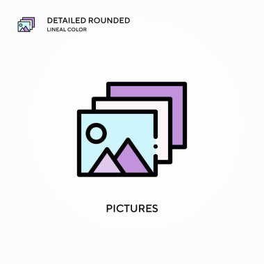 Resim vektör simgesi. Modern vektör illüstrasyon kavramları. Düzenlemesi ve kişiselleştirmesi kolay.