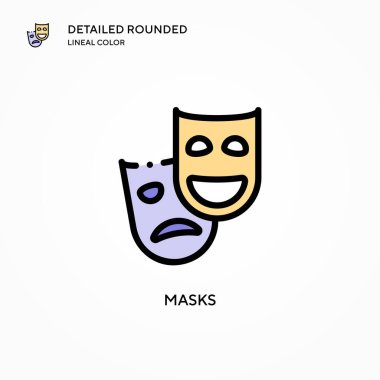 Maske vektör simgesi. Modern vektör illüstrasyon kavramları. Düzenlemesi ve kişiselleştirmesi kolay.