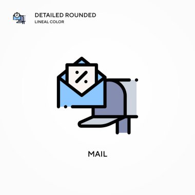 Posta vektör simgesi. Modern vektör illüstrasyon kavramları. Düzenlemesi ve kişiselleştirmesi kolay.