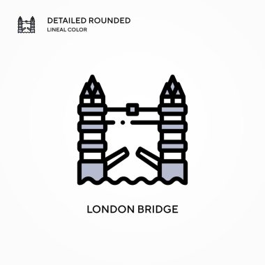 Londra Köprüsü vektör simgesi. Modern vektör illüstrasyon kavramları. Düzenlemesi ve kişiselleştirmesi kolay.