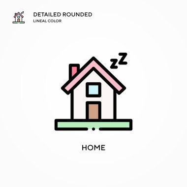 Ev vektör simgesi. Modern vektör illüstrasyon kavramları. Düzenlemesi ve kişiselleştirmesi kolay.