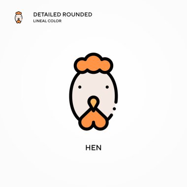 Hen vektör simgesi. Modern vektör illüstrasyon kavramları. Düzenlemesi ve kişiselleştirmesi kolay.