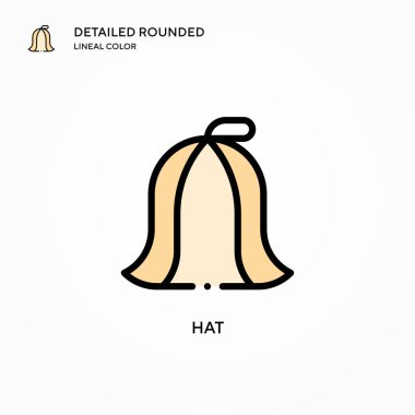 Şapka vektör simgesi. Modern vektör illüstrasyon kavramları. Düzenlemesi ve kişiselleştirmesi kolay.