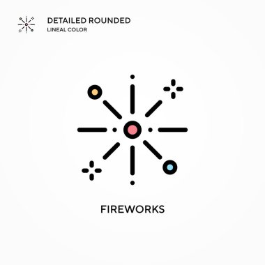 Havai fişek vektör simgesi. Modern vektör illüstrasyon kavramları. Düzenlemesi ve kişiselleştirmesi kolay.