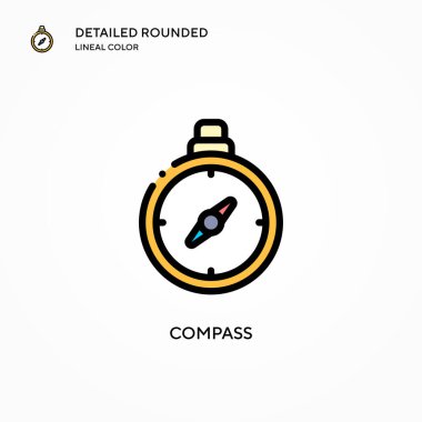 Pusula vektör simgesi. Modern vektör illüstrasyon kavramları. Düzenlemesi ve kişiselleştirmesi kolay.