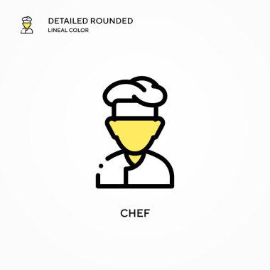 Şef vektör simgesi. Modern vektör illüstrasyon kavramları. Düzenlemesi ve kişiselleştirmesi kolay.