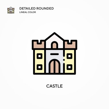 Castle vektör simgesi. Modern vektör illüstrasyon kavramları. Düzenlemesi ve kişiselleştirmesi kolay.